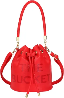 JQAliMOVV Mini Leather Bucket Bags for Women Drawstring Bucket Purse Crossbody Handbags Hobo Bag