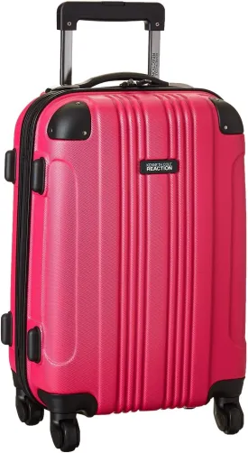 Kenneth Cole REACTION Out of Bounds Lightweight Hardshell 4-Wheel Spinner Luggage, Magenta, 20-Inch Carry On