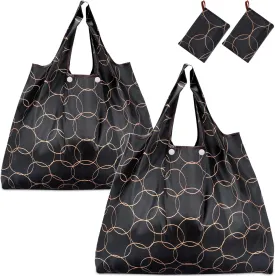 KINGMAS Reusable Grocery Bags, Eco-Friendly Folding Tote Shopping Bag fits in Pocket, Washable Waterproof Nylon Pouch Bags