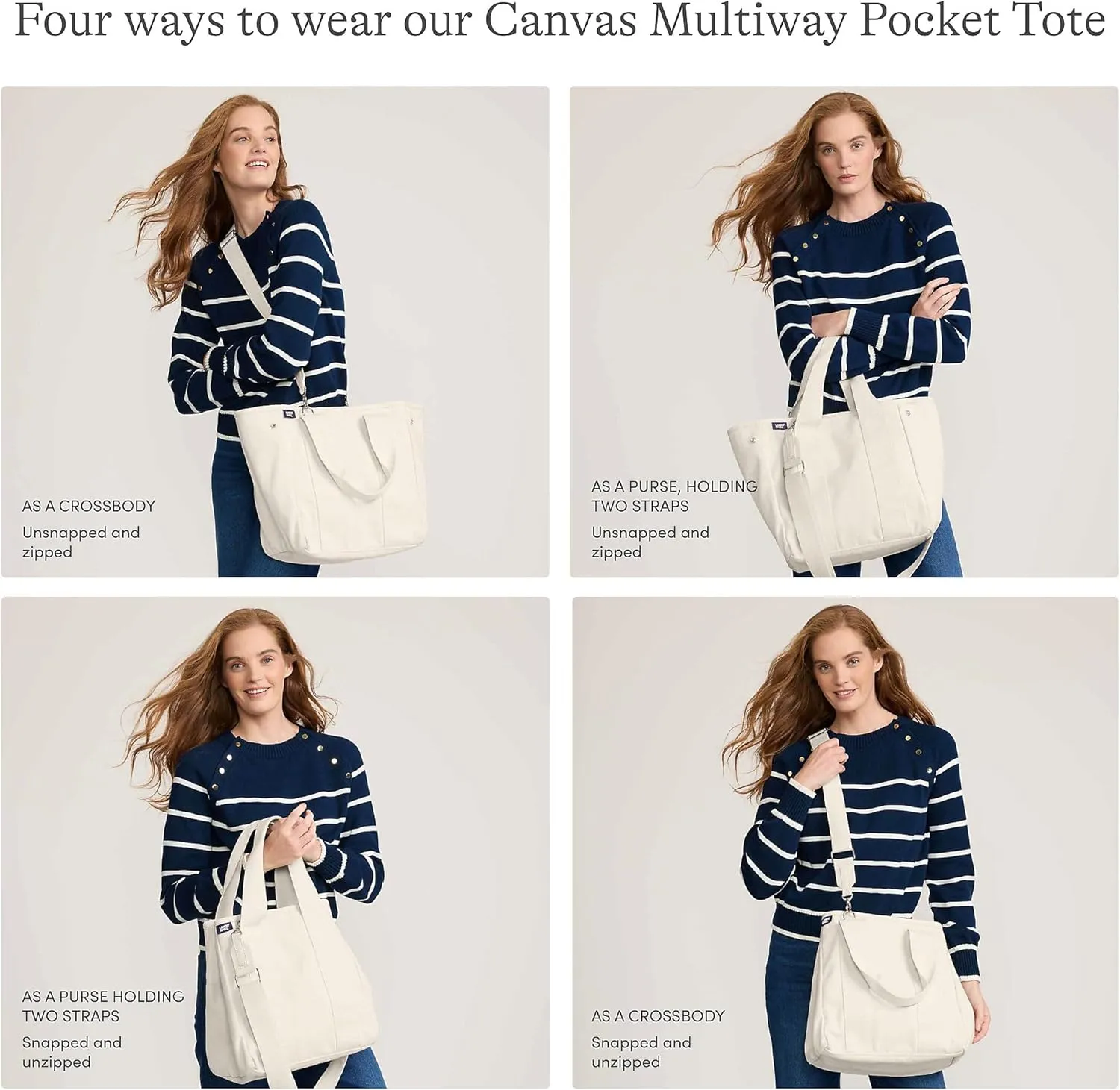Lands' End Canvas Multiway Pocket Tote
