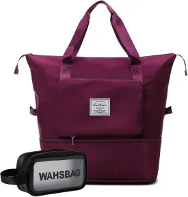 Large Capacity Travel Bag, Foldable Travel Bag, Expandable Travel Duffel Bag, Collapsible Waterproof Large Capacity Travel Handbag, Overnight Bag for Women and Man
