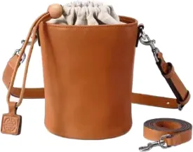 Lazy Bucket Vegetable Tanned Cowhide Large Capacity Commuter Tote College Student Hand-held Crossbody Bag on One Shoulder
