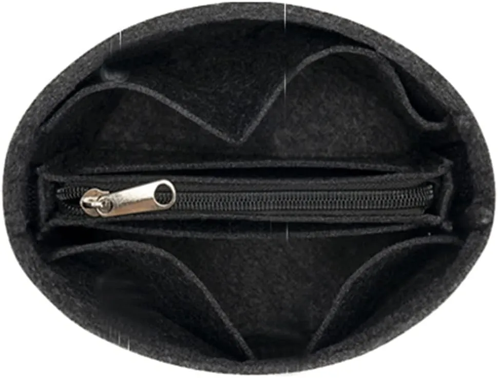 Lckaey Felt Purse Organizer Insert, for bucket liner storage bag2071dark grey