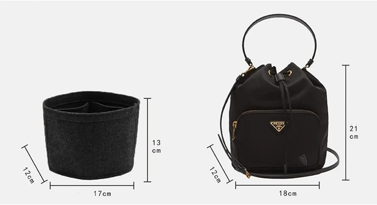 Lckaey Felt Purse Organizer Insert, for bucket liner storage bag2071dark grey