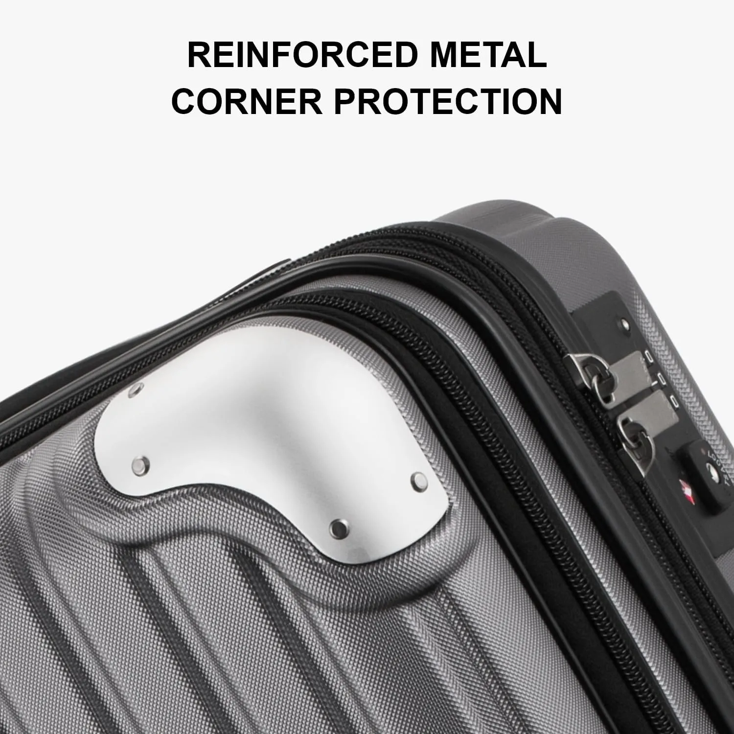 LEVEL8 Grace Carry On Luggage, 20 Inch Expandable Hardside Suitcase, Abs Pc Harshell Spinner Luggage with Tsa Lock, Spinner Wheels, Grey, 20 Inch Carry-On