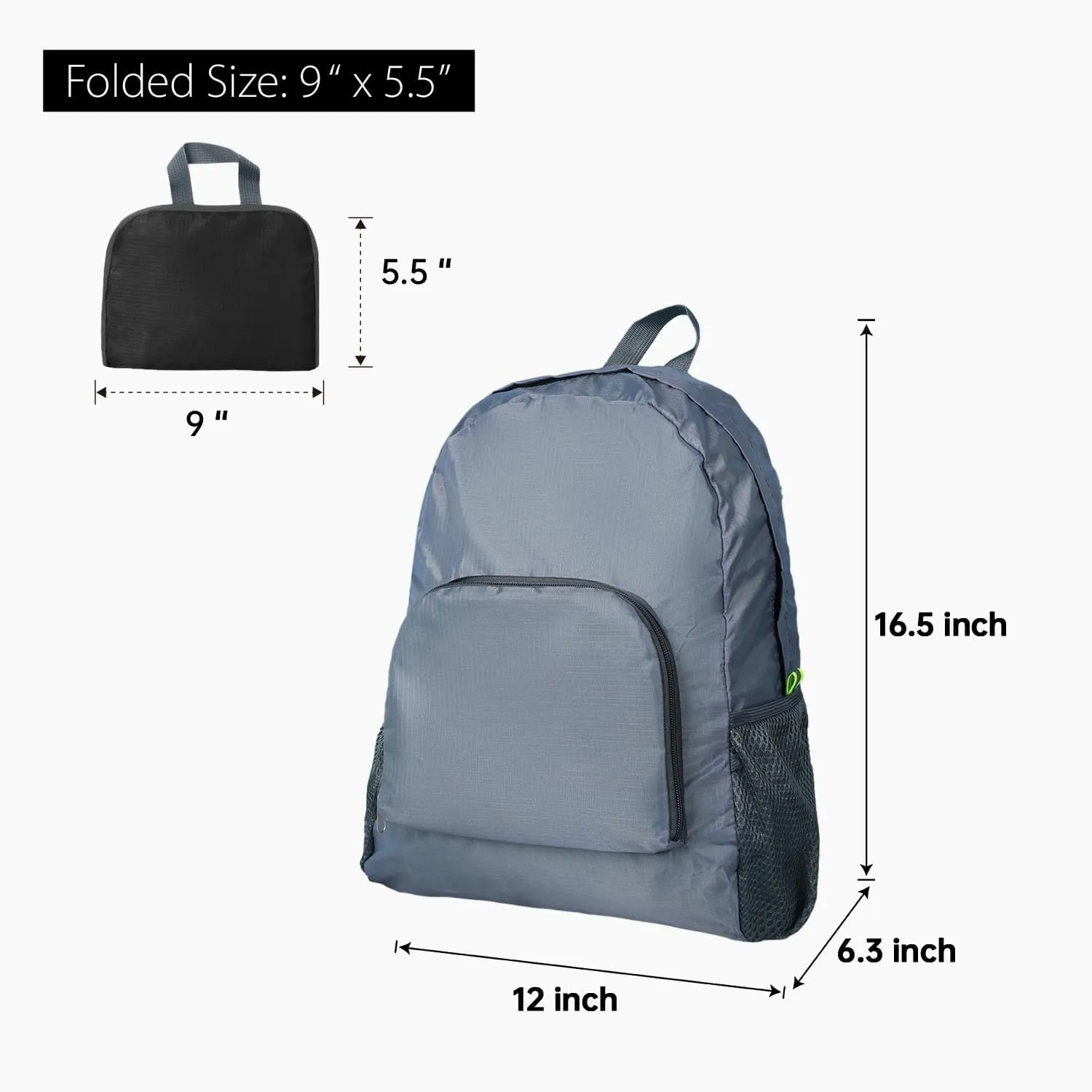 Lightweight Hiking Backpack, Ultralight Waterproof Foldable Travel Bag for Women and Men (Grey)