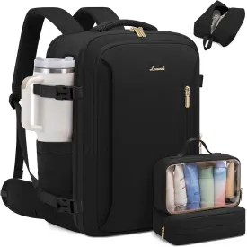 LOVEVOOK Travel Backpack For Women with Waist Strap, 40L Carry On Backpack Luggage Flight Approved,TSA Personal ltem Travel Bag Essentials Fits 17.3 Inch Laptop,Weekender Daypack with 3 Packing Cubes