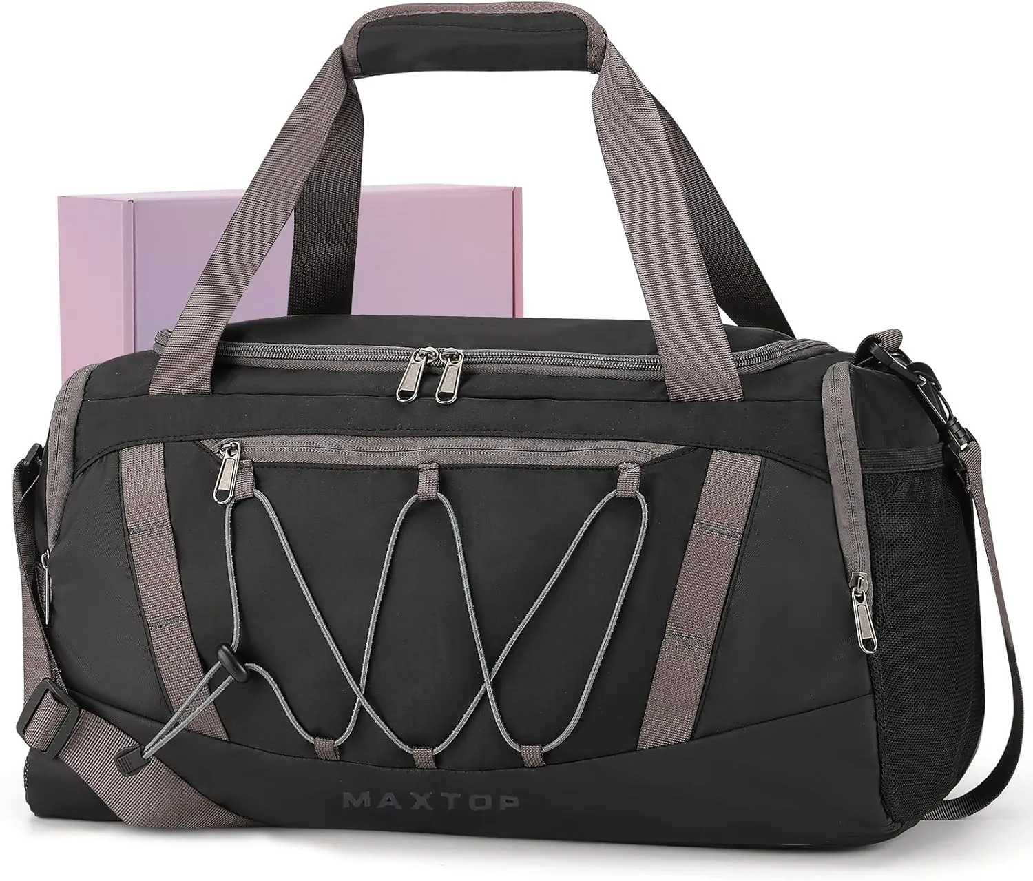 MAXTOP Gym Bag for Women Men Travel Duffle Bag Large Capacity Carry On Weekender Overnight Bag With Shoe Compartment Gym Tote Dry Wet Separation Duffel Bag for Travel