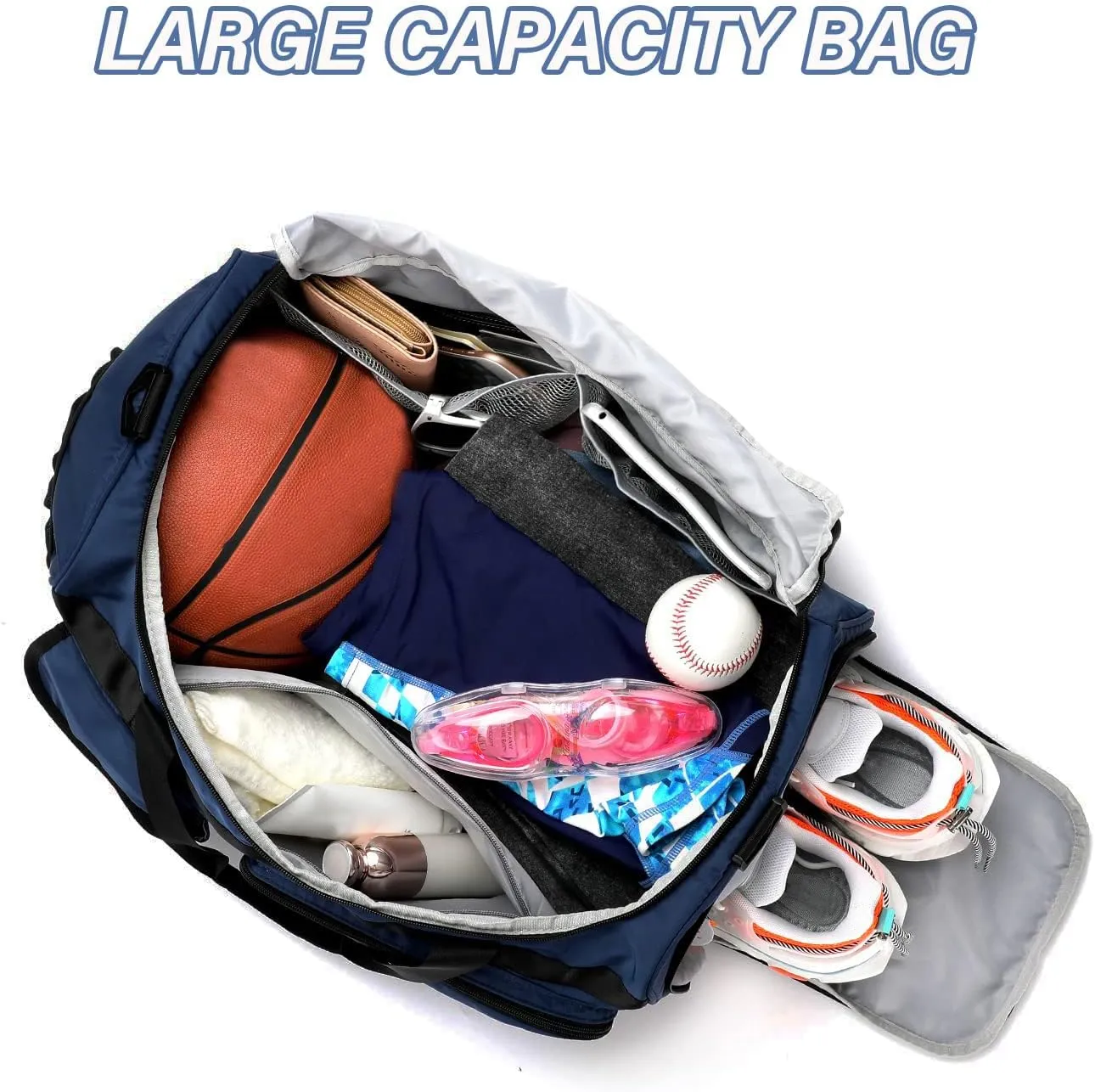 MAXTOP Gym Bag for Women Men Travel Duffle Bag Large Capacity Carry On Weekender Overnight Bag With Shoe Compartment Gym Tote Dry Wet Separation Duffel Bag for Travel