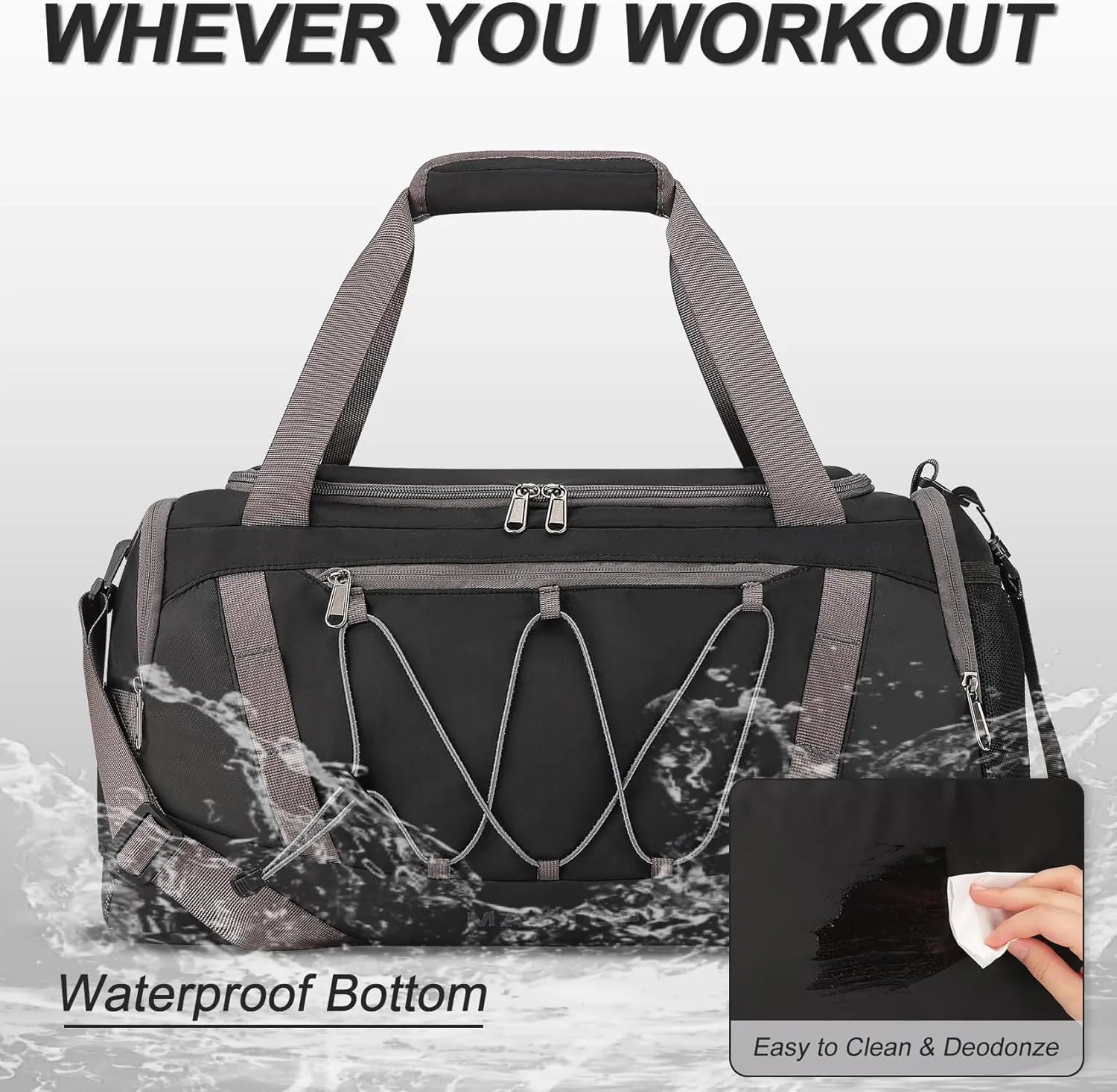 MAXTOP Gym Bag for Women Men Travel Duffle Bag Large Capacity Carry On Weekender Overnight Bag With Shoe Compartment Gym Tote Dry Wet Separation Duffel Bag for Travel