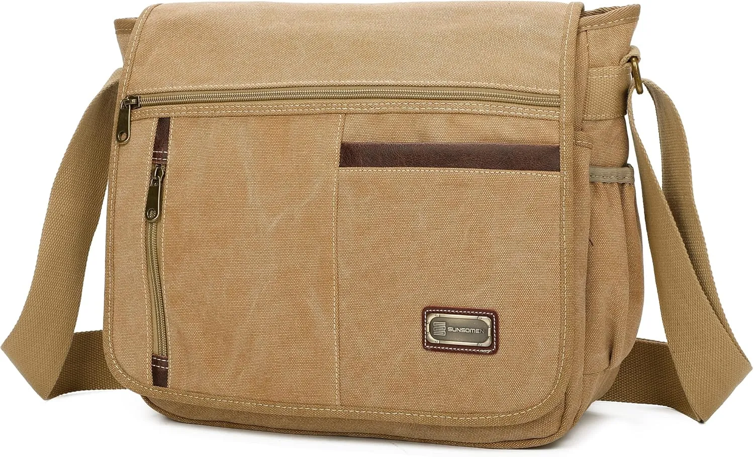 Messenger Bag For Man,Canvas Satchel Bag Crossbody Bag Shoulder Bag Vintage 14 Inch