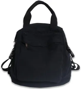 Mini Canvas Backpack for Women Girls Cute Small Backpack Purse Aesthetic Backpack, Black