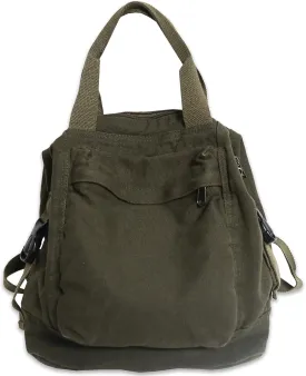 Mini Canvas Backpack for Women Girls Cute Small Backpack Purse Aesthetic Backpack, Green