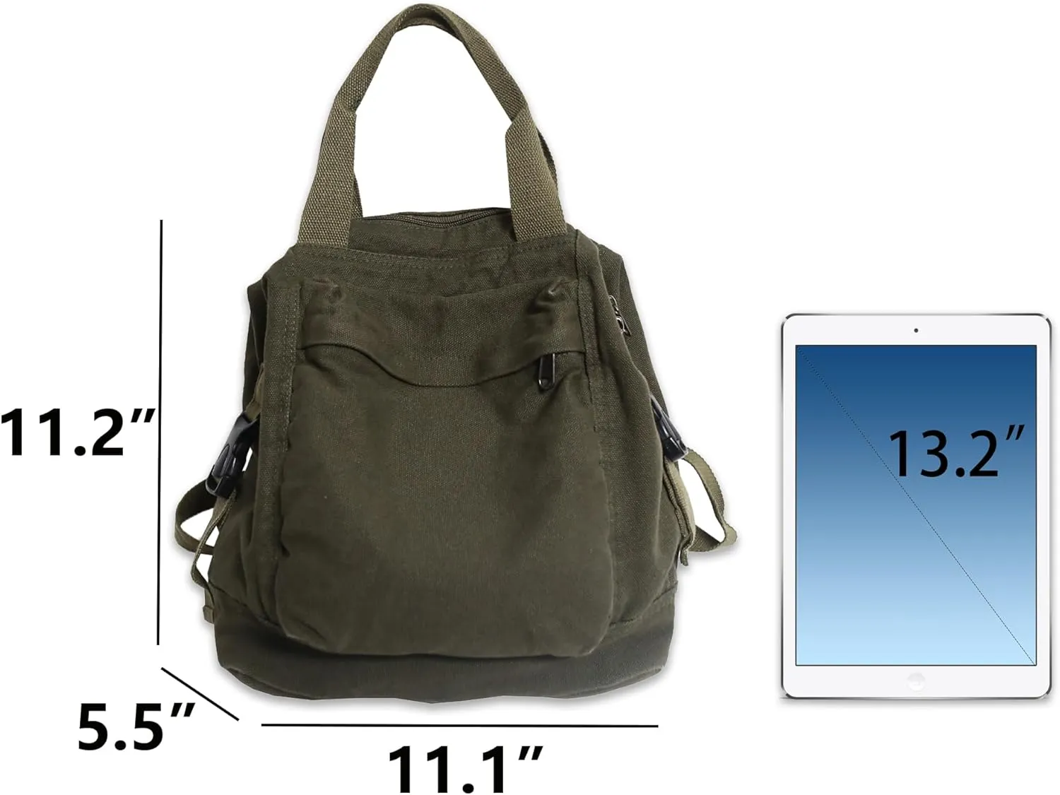 Mini Canvas Backpack for Women Girls Cute Small Backpack Purse Aesthetic Backpack, Green