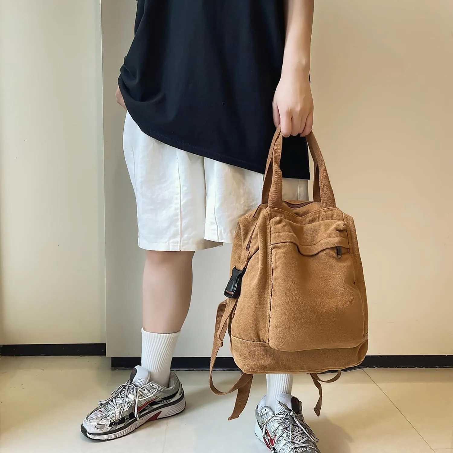 Mini Canvas Backpack for Women Girls Cute Small Backpack Purse Aesthetic Backpack