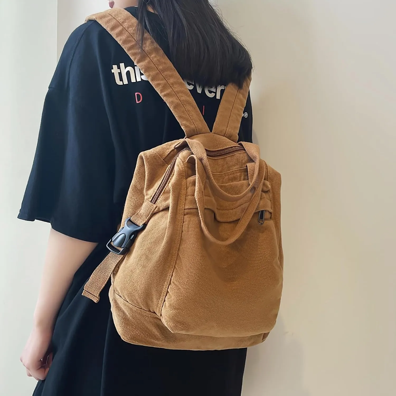 Mini Canvas Backpack for Women Girls Cute Small Backpack Purse Aesthetic Backpack
