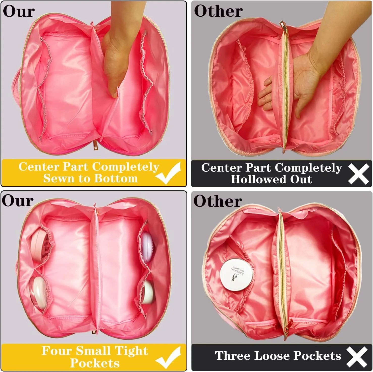 Nylon Makeup Bag Pink Chenille Letter Makeup Bag Preppy Cosmetic Bag Stoney Clover Pouch Chenille Patch Bag Better Belt Bag Cosmetic Bag Varsity Letter Pouch Flat Stuff Toiletry Bag