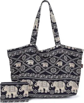 OPQRSTU Women Hippie Tote Hand Bag Large Capacity Bohemian Bag Portable Tourist Shoulder Bags