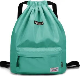 Peicees Waterproof Drawstring Sport Bag Lightweight Sackpack Backpack for Men and Women