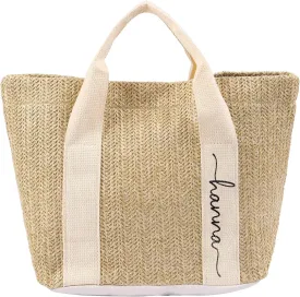 Personalized Tote Bag with Name  Custom Straw Bag for Women  Reusable Shopping Bag, Bridesmaid Gifts
