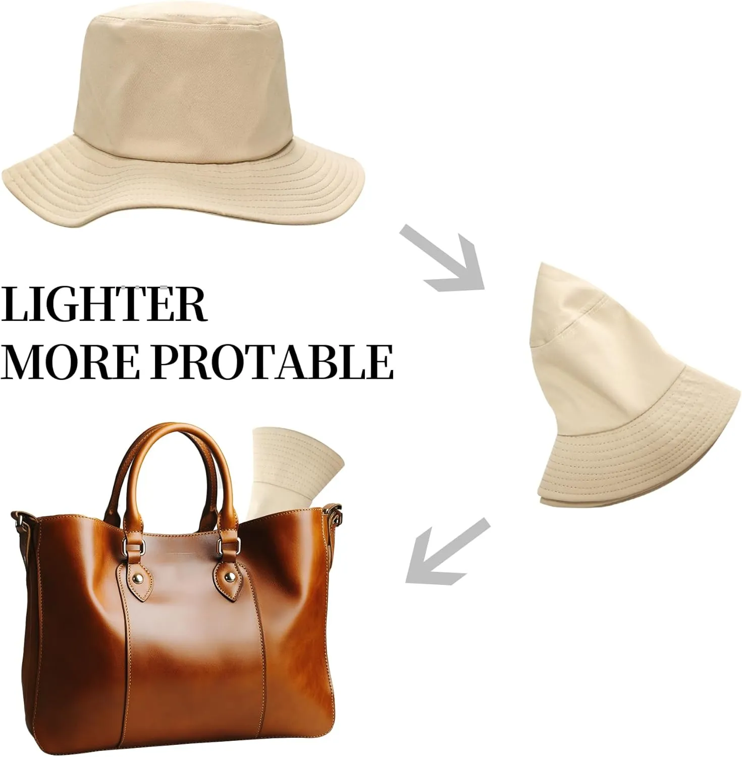 PFFY Sun Bucket Hat for Women Men Lightweight Breathable Packable Hats with Detachable Chin Strap