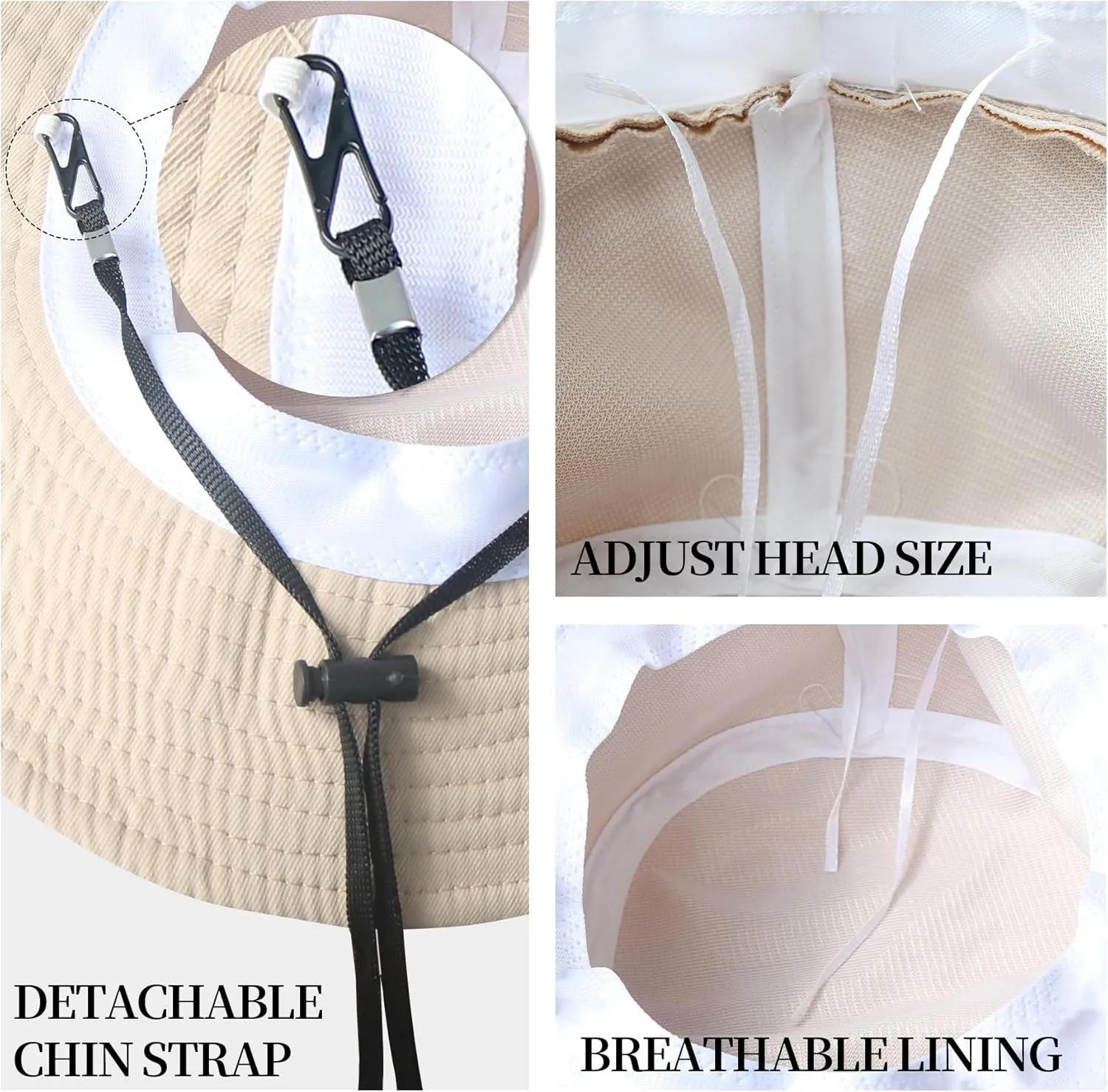 PFFY Sun Bucket Hat for Women Men Lightweight Breathable Packable Hats with Detachable Chin Strap