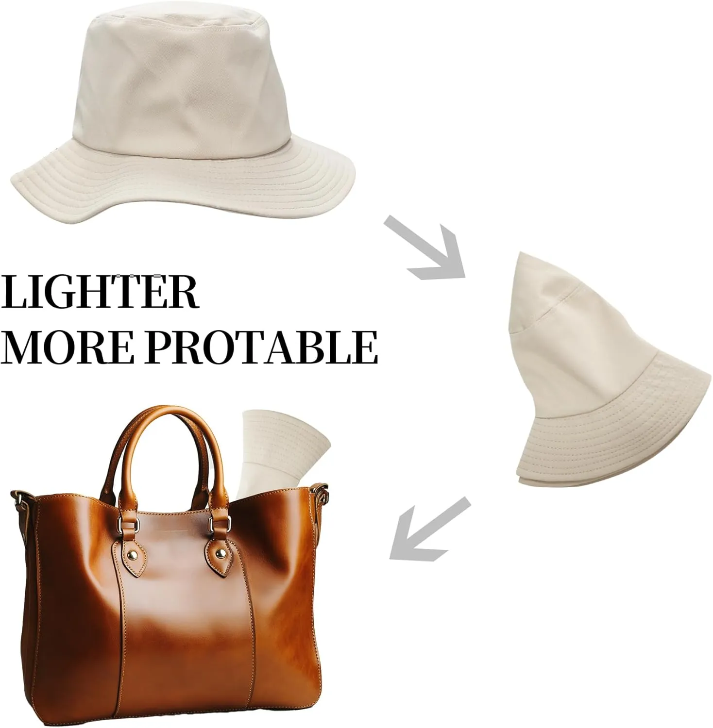 PFFY Sun Bucket Hat for Women Men Lightweight Breathable Packable Hats with Detachable Chin Strap