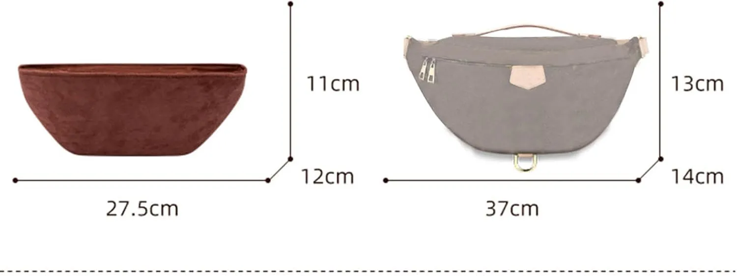 Purse Organizer Insert for Waistpack Inner Sleeve BUMBAG Lining Bag Storage Bag2047Dark brown