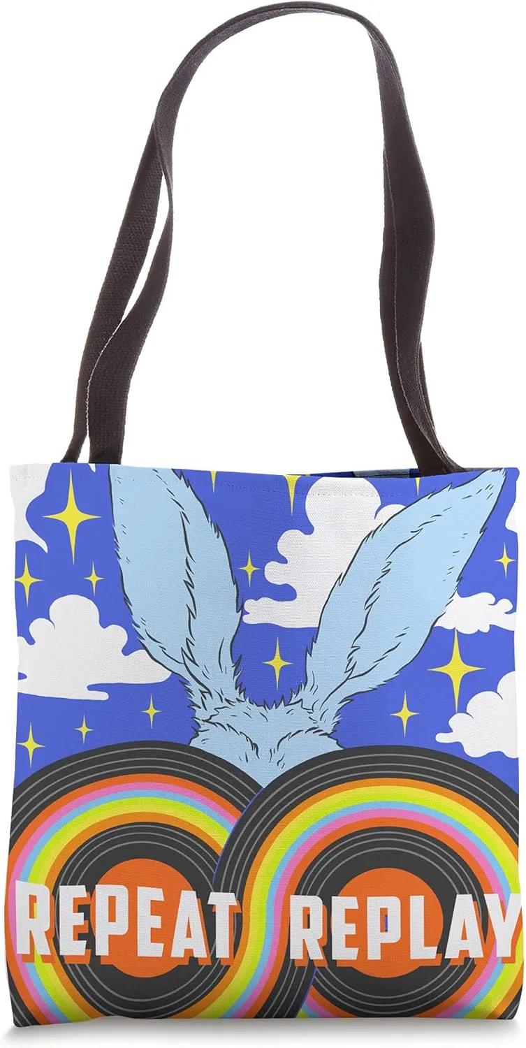 Repeat Replay: Bunny is Listening Tote Bag