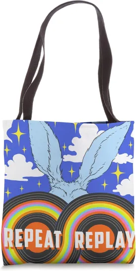 Repeat Replay: Bunny is Listening Tote Bag