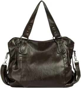 RICHTRUE Gloss Leather Tote Bag Work Tote Bag Y2k Shoulder Bag Crossbody Grunge Leather Crossbody Bags Women Studded Purse