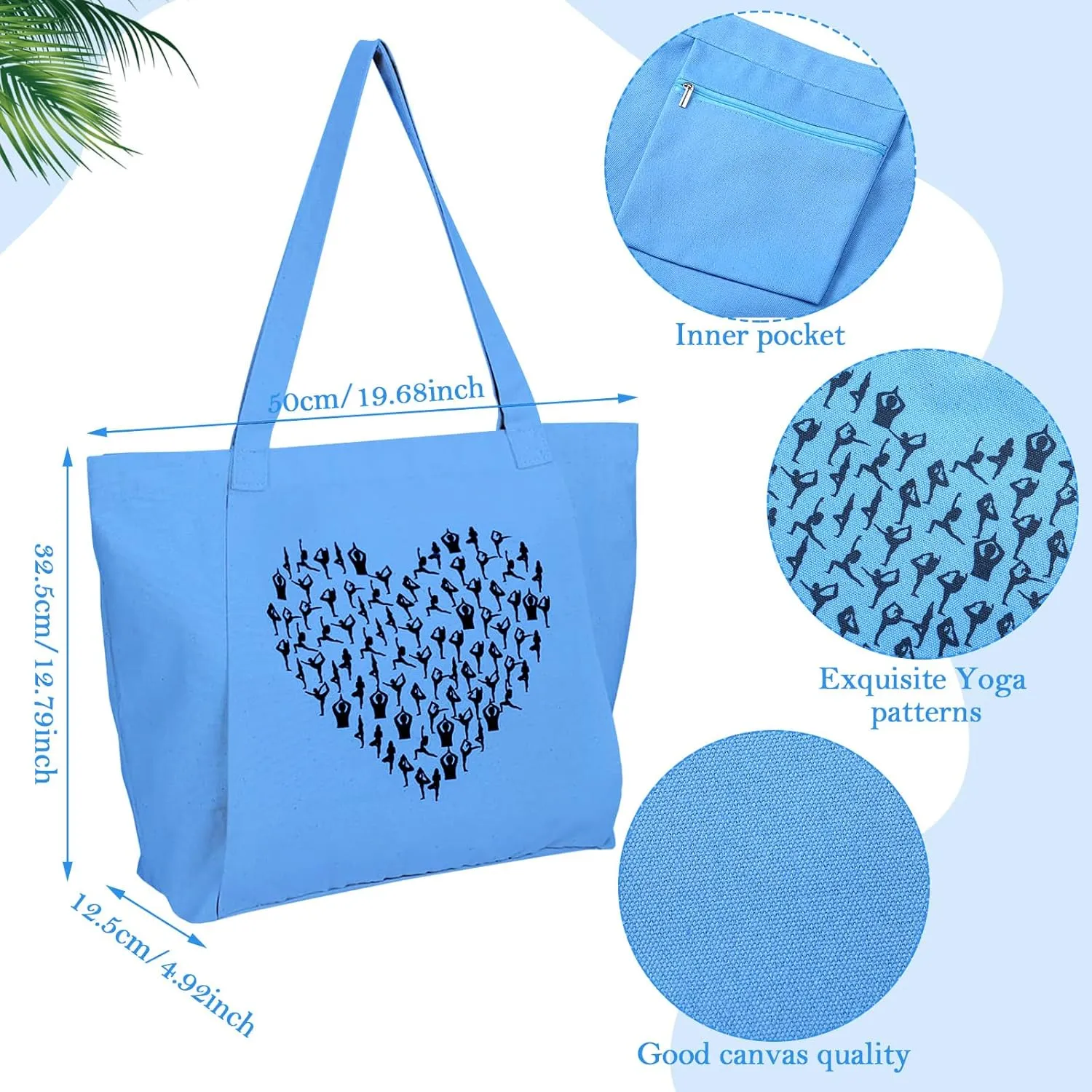 Saintrygo Yoga Bags for Women with Mat Carrier Canvas Pilates Tote Carryall Fits All Your Stuff for Travel Gym Workout