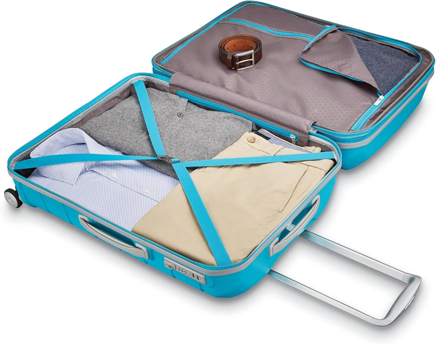 Samsonite Freeform Hardside Expandable with Double Spinner Wheels, Carry-On 21-Inch, Ocean Blue