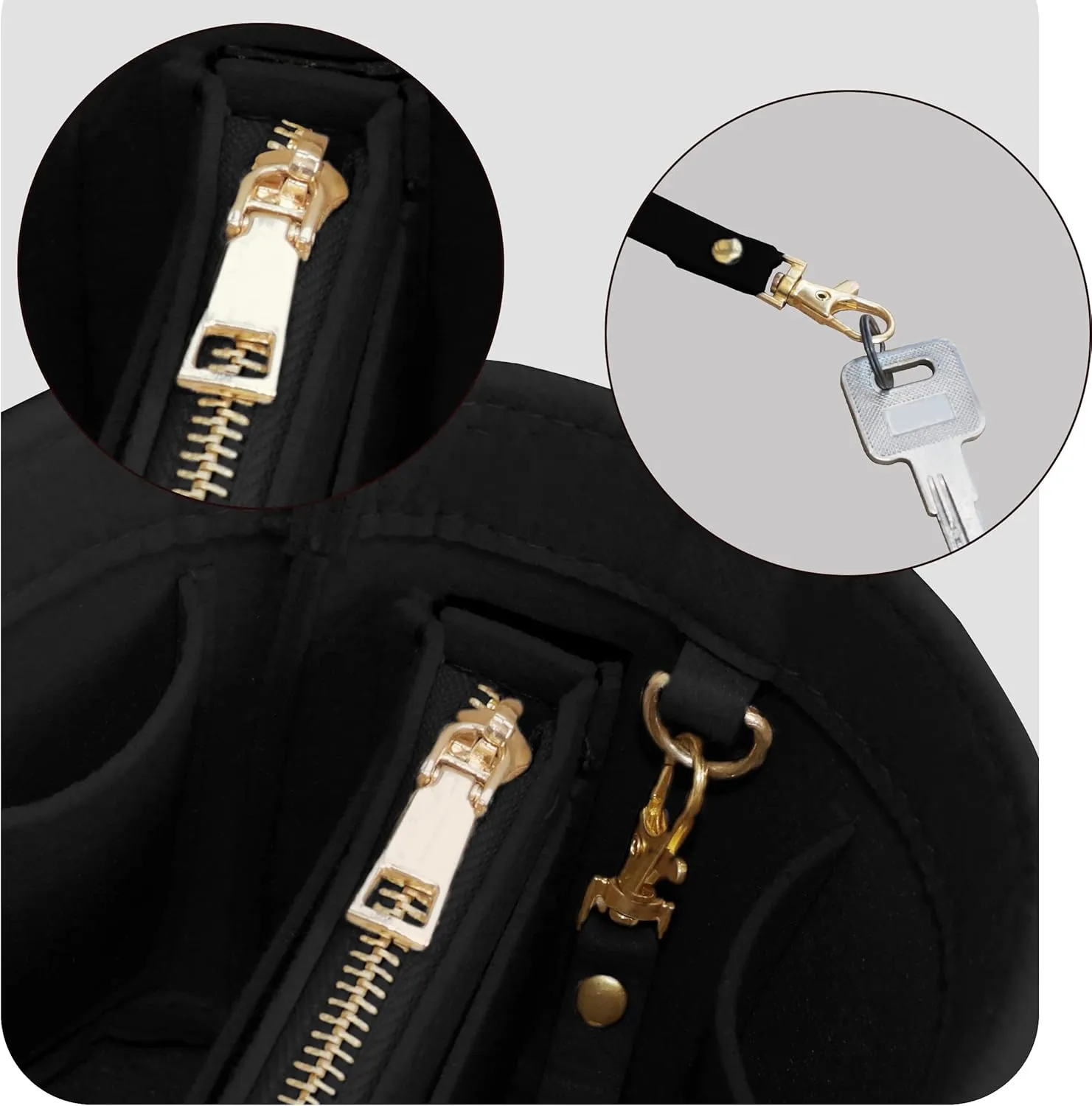 Soyizom Purse Organizer for Cannes Bag, Felt Bag Organizer Insert, Black