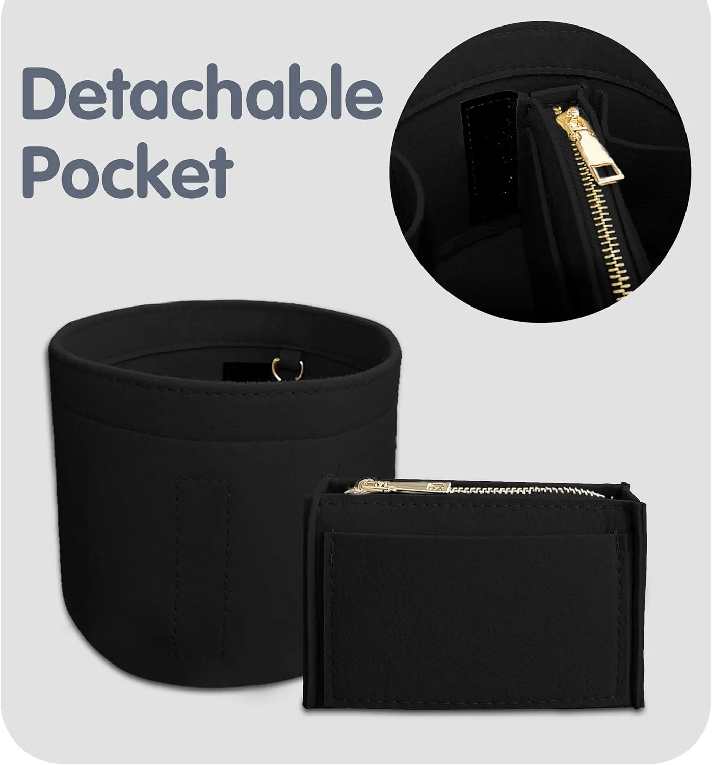 Soyizom Purse Organizer for Cannes Bag, Felt Bag Organizer Insert, Black