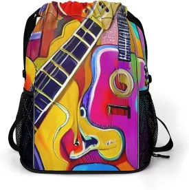 Sport Drawstring Backpack Large Capacity Dry And Wet Separation Color Acoustic And Guitars Stuff Sack