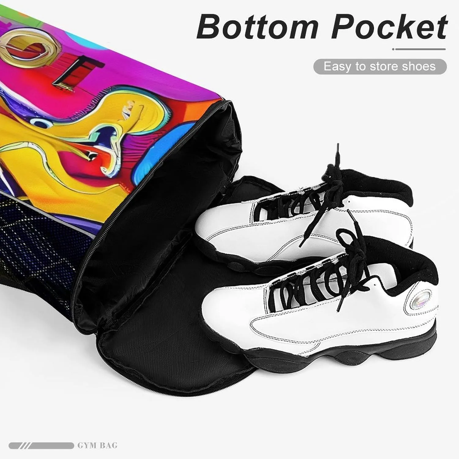 Sport Drawstring Backpack Large Capacity Dry And Wet Separation Color Acoustic And Guitars Stuff Sack
