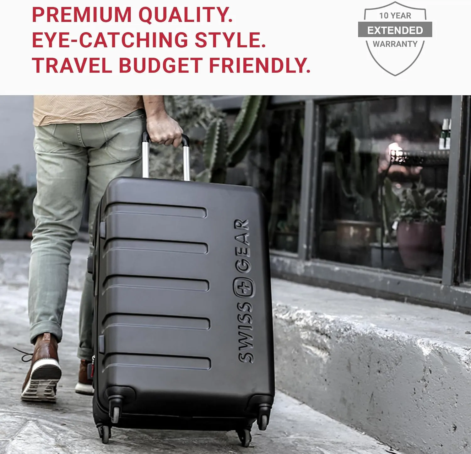 SwissGear 7366 Hardside Expandable Luggage with Spinner Wheels, Cobalt, Carry-On 19-Inch