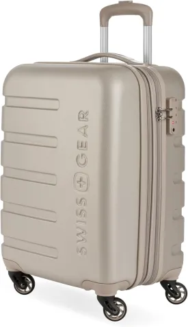 SwissGear 7366 Hardside Expandable Luggage with Spinner Wheels, Sand, Carry-On 19-Inch