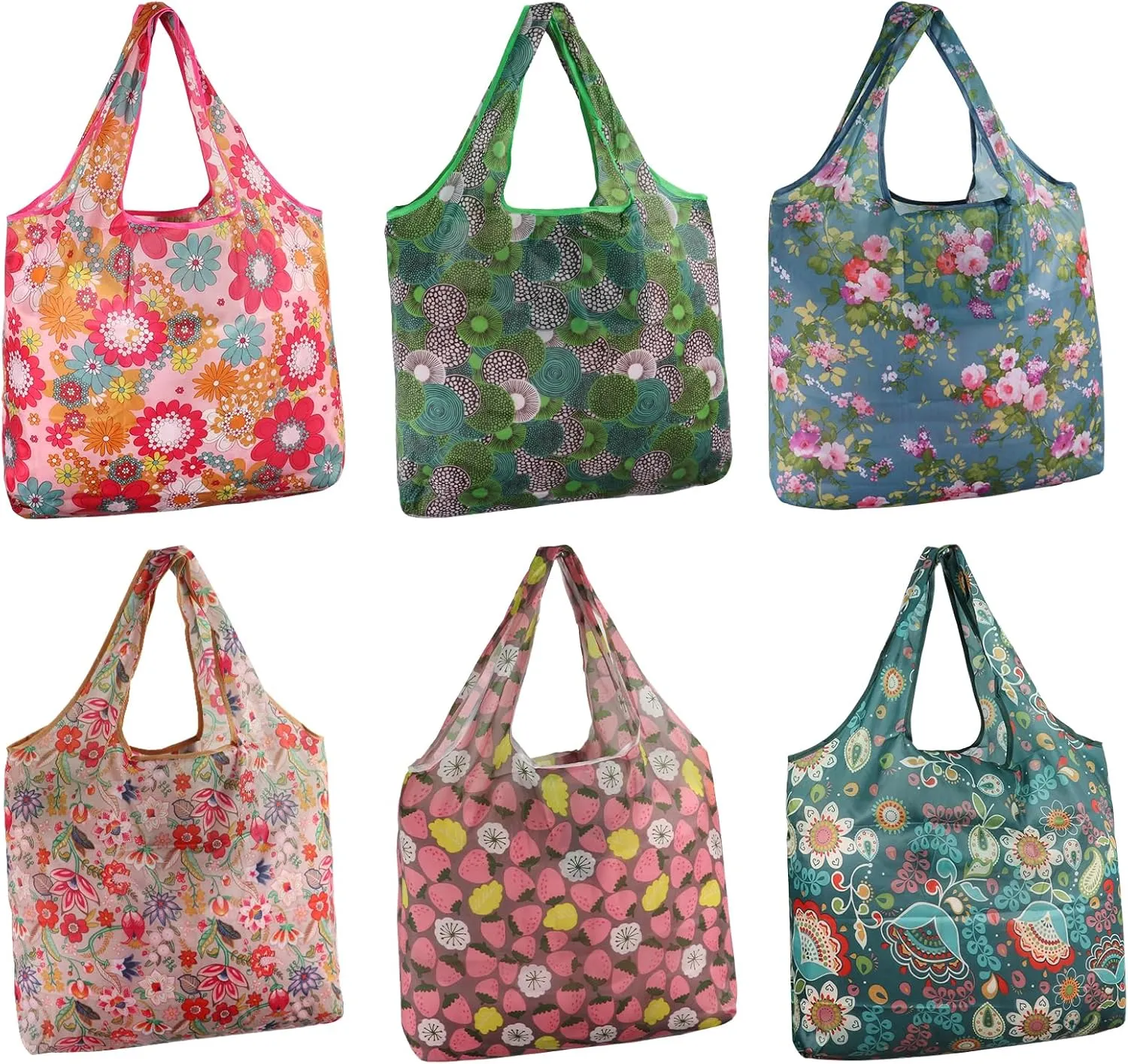 SZUAH Foldable Reusable Shopping Bags 6Pack