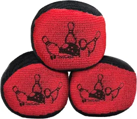 TonGass (3-Pack, Black and Red Microfiber Ultra Dry Bowling Grip Ball, Microfiber Bowling Grip Bags, Bowlings Powder Bag for Hands Use