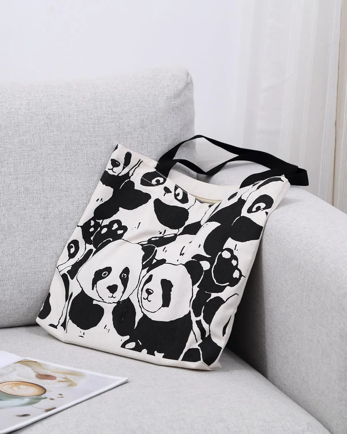 Tote Bag Aesthetic Canvas Handbags with Zipper for Women Travel Shoulder Bags Purses with compartments