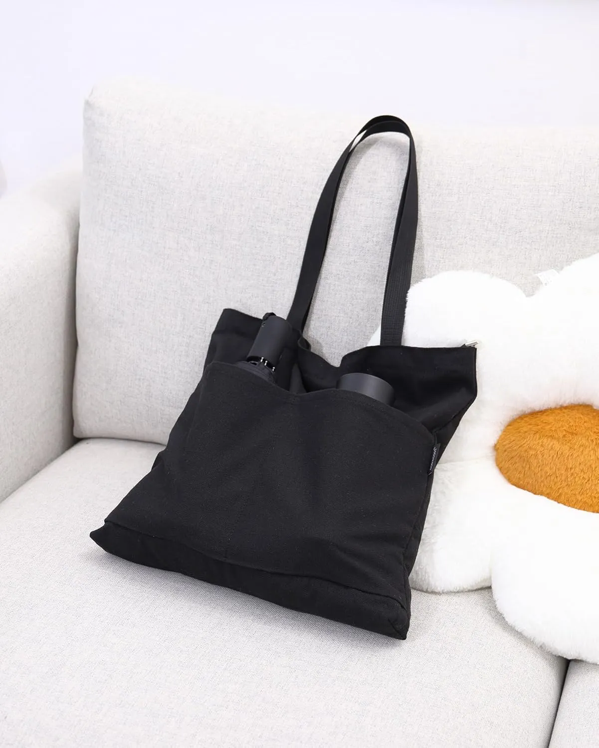Tote Bag Aesthetic Canvas Handbags with Zipper for Women Travel Shoulder Bags Purses with compartments
