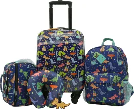 Travelers Club 5 Piece Kids' Luggage Set, Dino