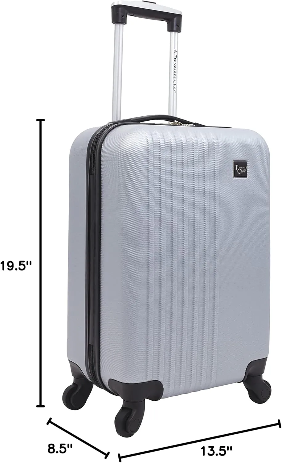 Travelers Club Cosmo Hardside Spinner Luggage, Silver, Carry-On 20-Inch