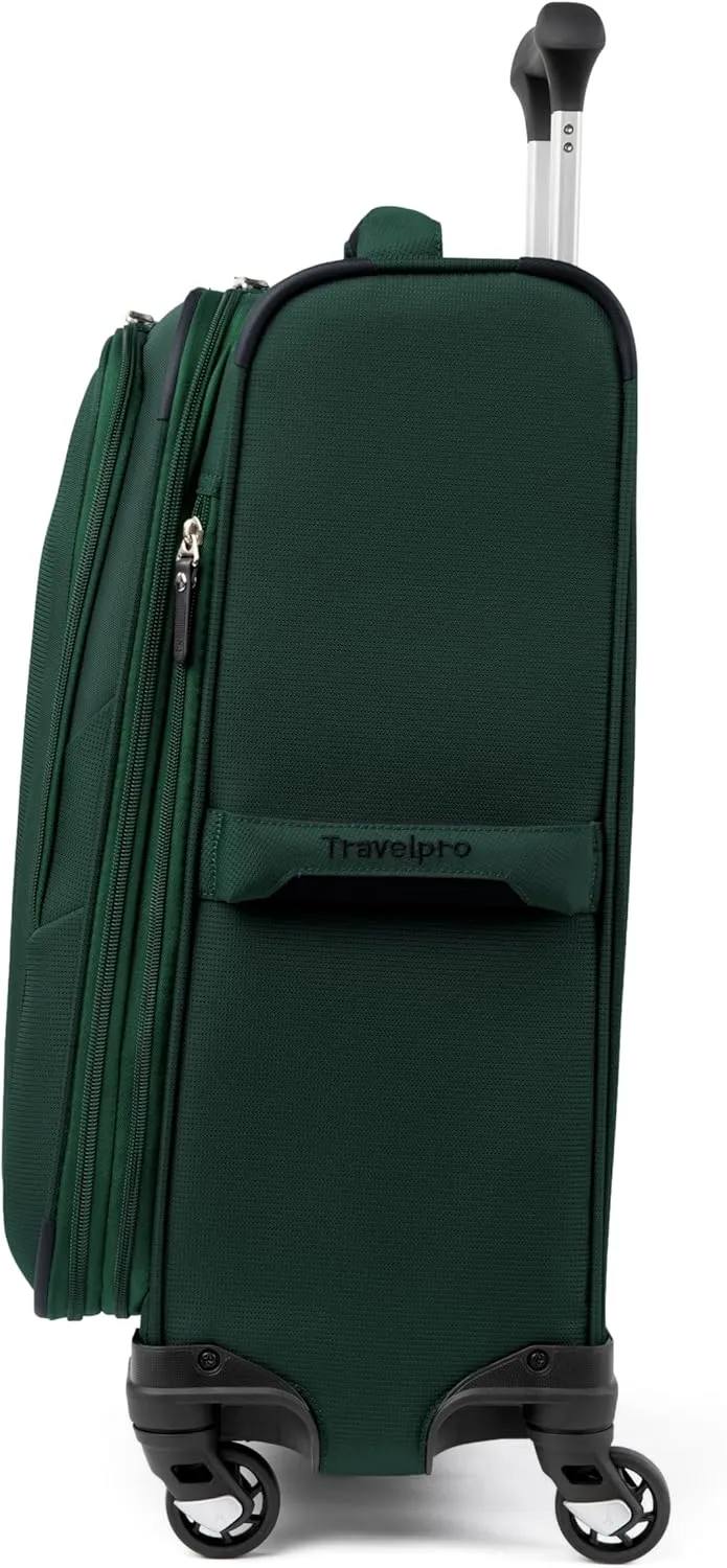Travelpro Maxlite 5 Softside Expandable Luggage with 4 Spinner Wheels, Lightweight Suitcase, Men and Women, Forest Green, Carry-on 21-Inch
