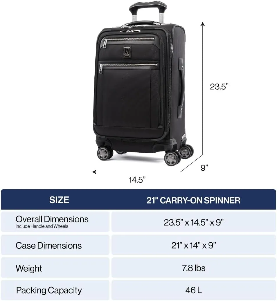 Travelpro Platinum Elite Softside Expandable Carry on Luggage, 8 Wheel Spinner Suitcase, USB Port, Suiter, Men and Women, Bordeaux Red, Carry On 21-Inch