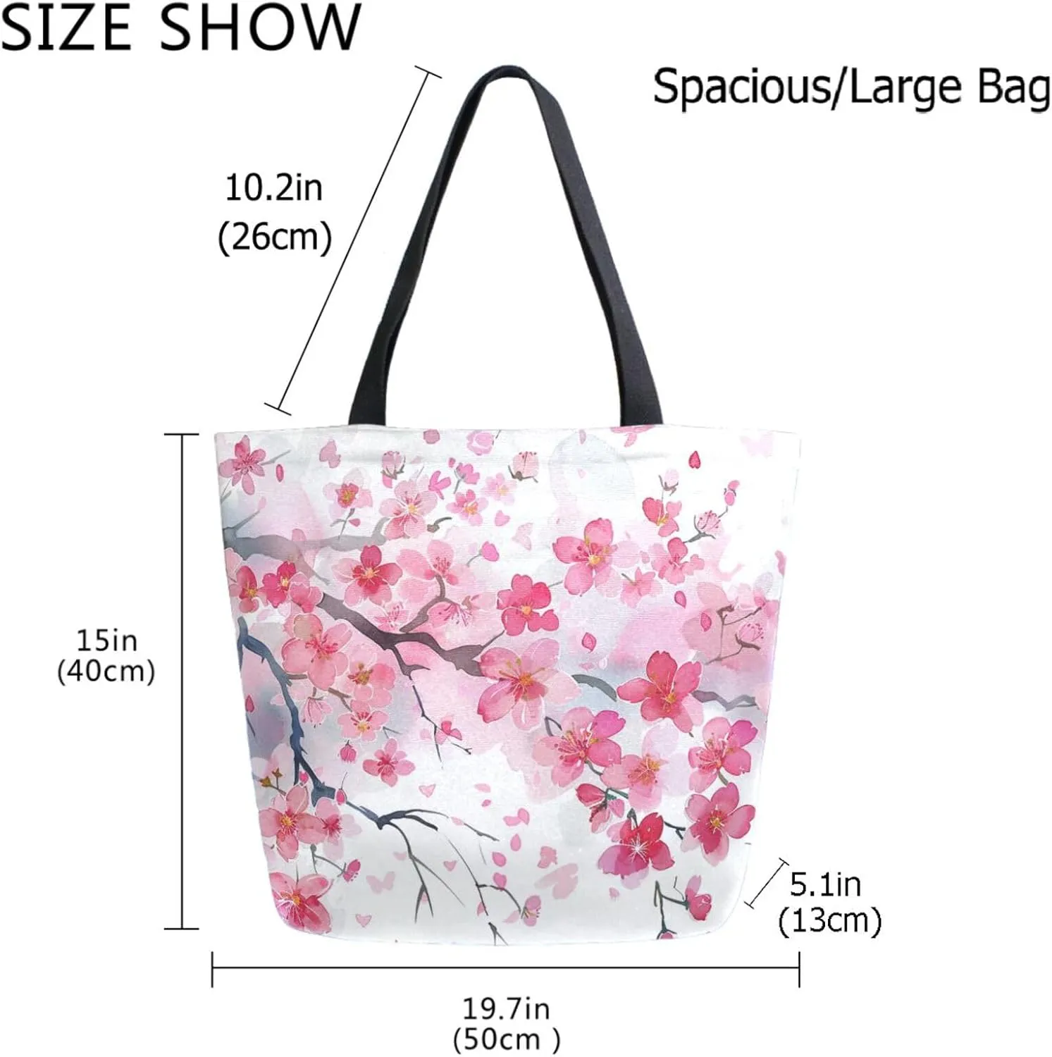 Trendy Cute Printed Pattern Extra Large Shoulder Tote Bag for Beach Travel Weekender Gym Grocery Shopping