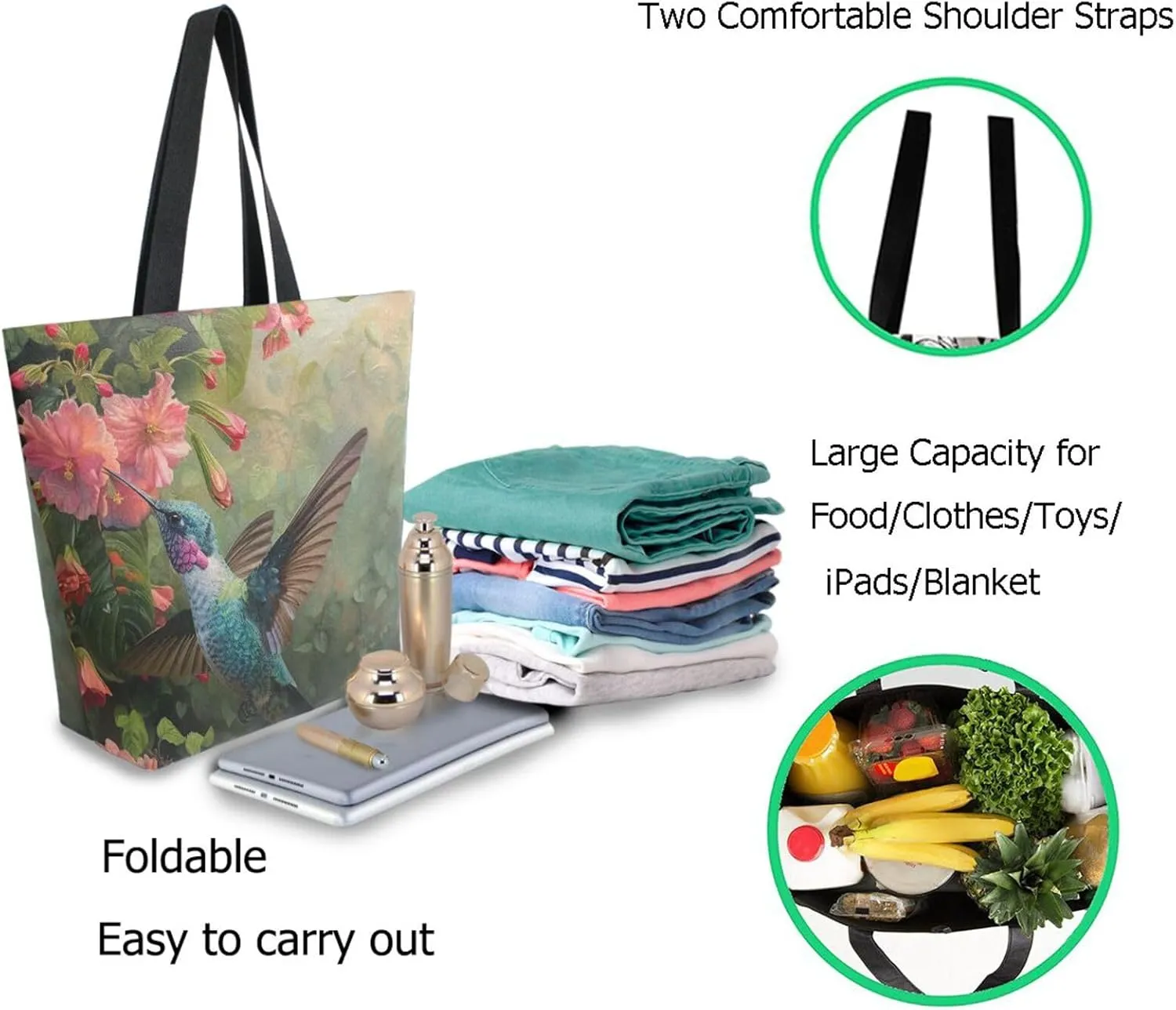 Trendy Cute Printed Pattern Extra Large Shoulder Tote Bag for Beach Travel Weekender Gym Grocery Shopping