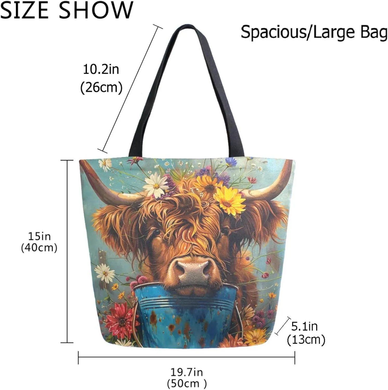 Trendy Cute Printed Pattern Extra Large Shoulder Tote Bag for Beach Travel Weekender Gym Grocery Shopping